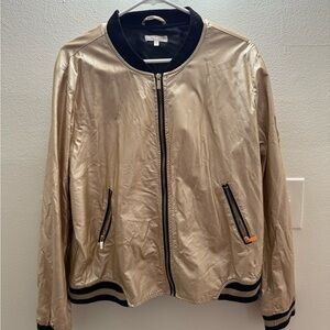 Gold bomber jacket!